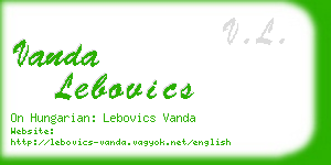 vanda lebovics business card